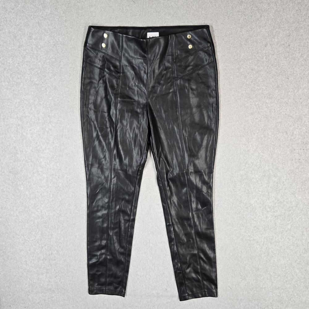 Marc New York Andrew Marc Women Pants M Black Legging Faux Leather NWT